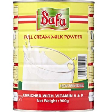 Safa Milk Powder 900Gm Tin, 12 Pieces Per Carton